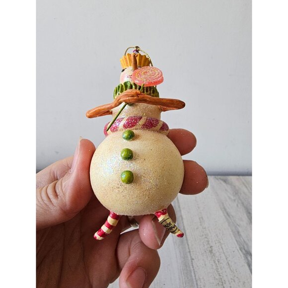 Vintage dept 56 glitter lollipop snowman sparkle pastel Xmas tree - Picture 9 of 9